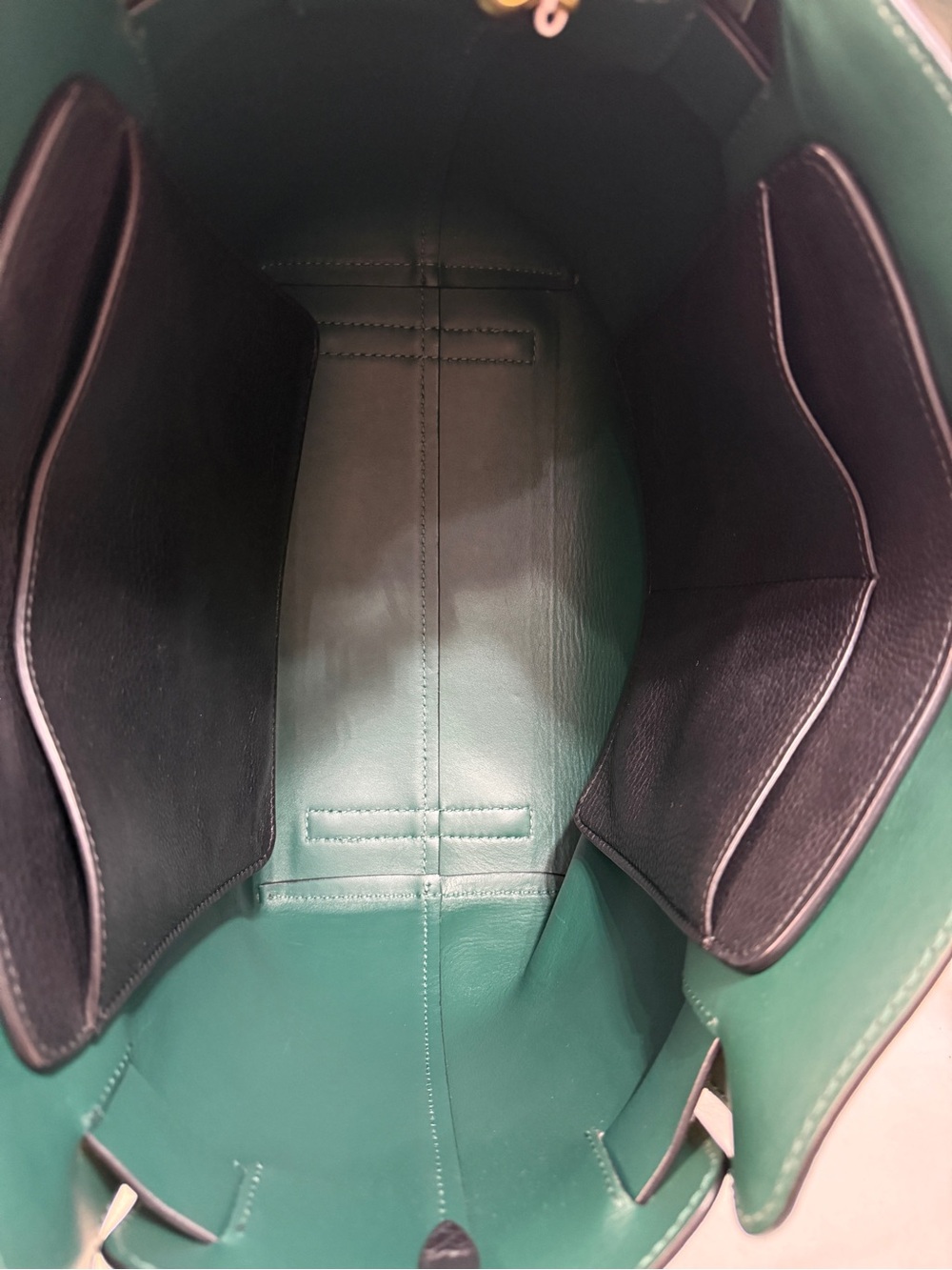Burberry Black Leather Tote with Yellow Strap and Green Shoulder Strap - Picture 11 of 12